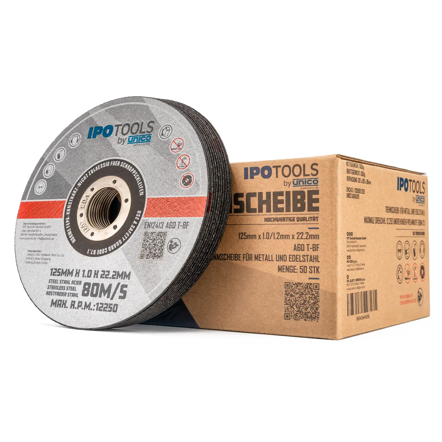 50x IPOTOOLS Trennscheiben - Flexscheibe 125mm
