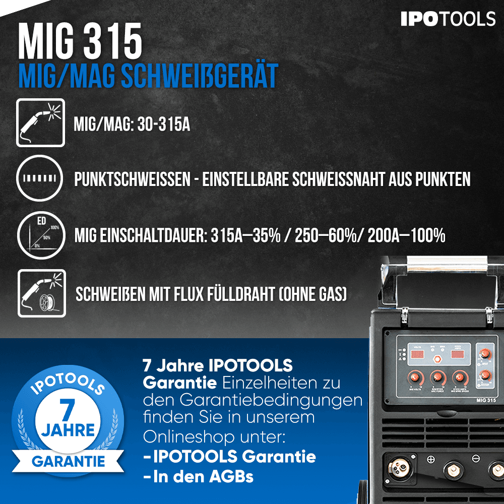 IPOTOOLS MIG 315 - Inverter Schweißgerät MIG MAG – Bild 2
