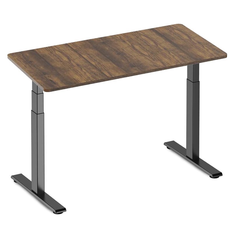 Höhenverstellbarer Schreibtisch IPOHOME STANDARD - Rustikal Braun - 120x60cm